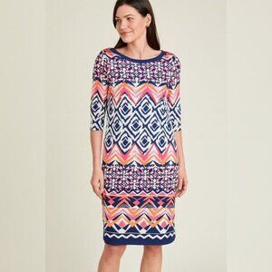 Vince Camuto Geometric Print Multicolor Sheath Dress Women's Sz 8